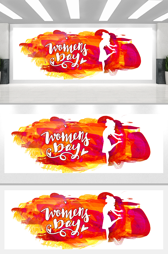 矢量手绘妇女节插画-众图网