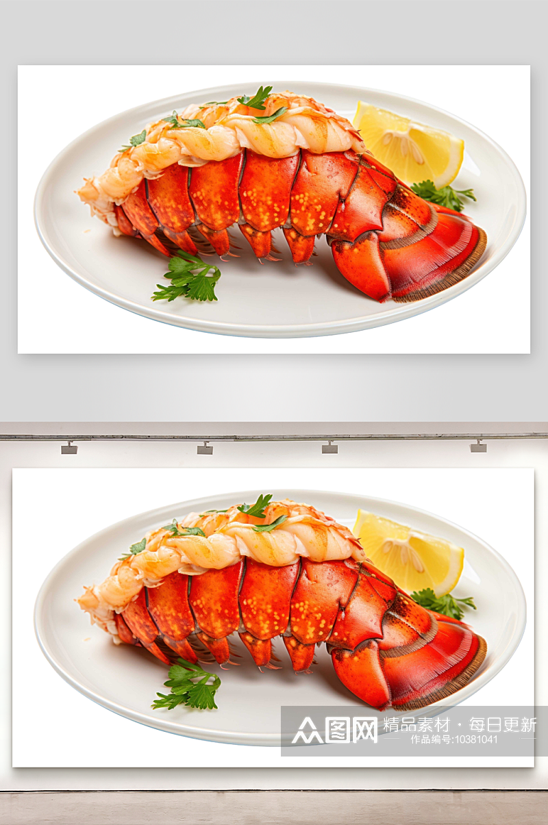 海鲜美食手绘熟虾食物小龙虾素材