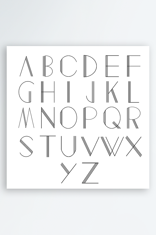矢量简约英文字体-众图网