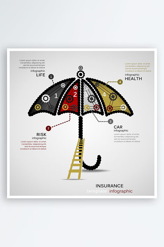 矢量卡通保险服务广告