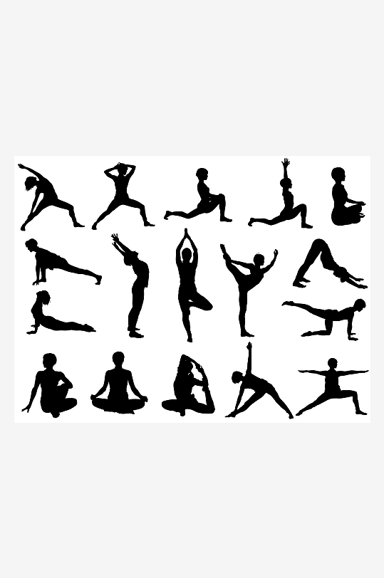 女人瑜伽姿势剪影-众图网