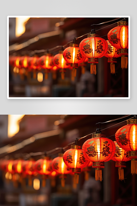 春节民俗古巷红灯笼-众图网