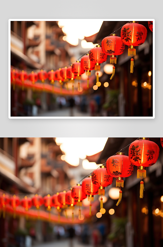 春节民俗古巷红灯笼-众图网