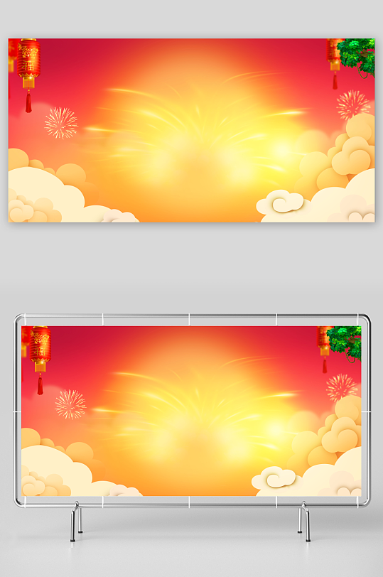 红色新年喜庆背景-众图网