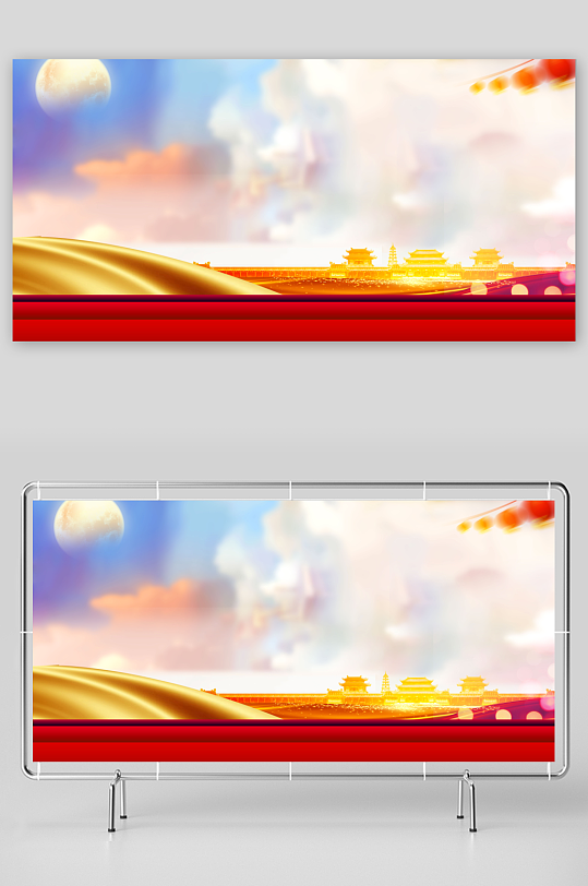 新年古建筑节日背景-众图网