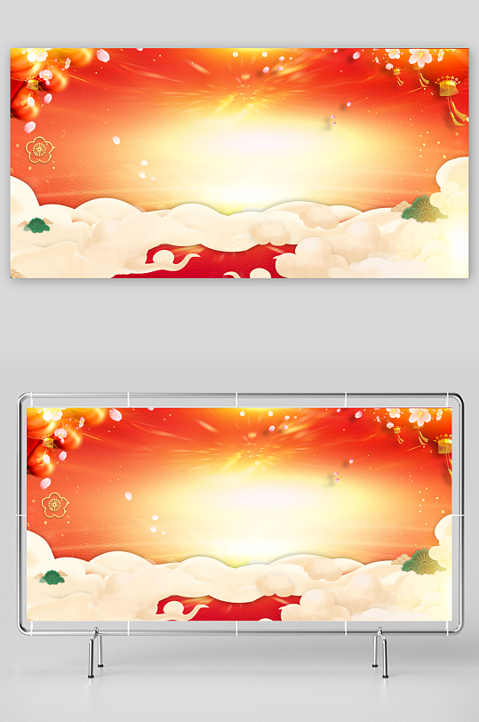 年会春节喜庆背景-众图网