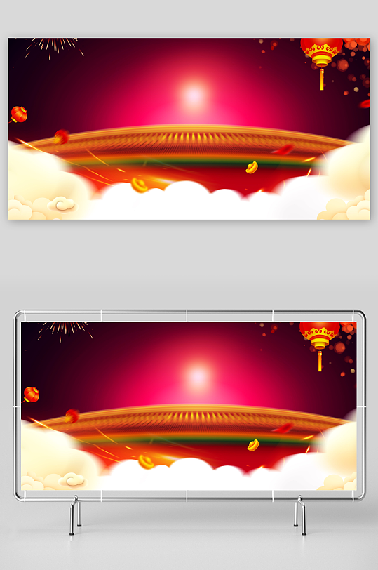 喜庆新年节日背景-众图网