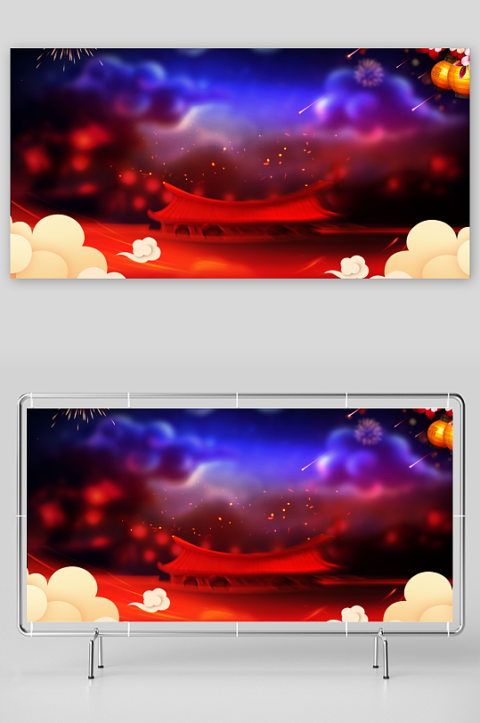 喜庆节日新年背景-众图网