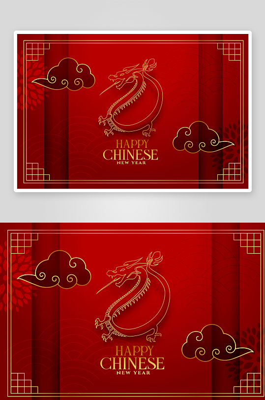 红色新年春节背景-众图网