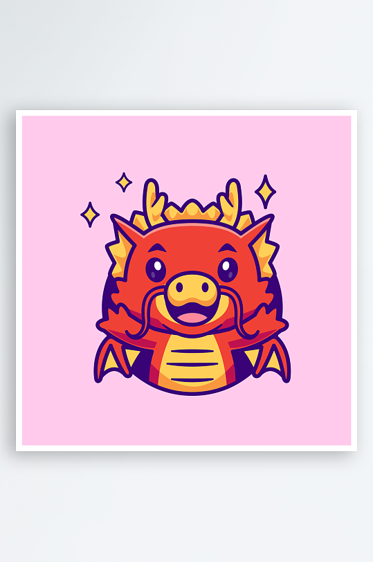 矢量卡通手绘龙插画-众图网