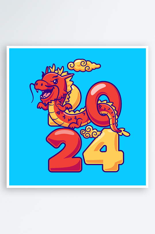 矢量卡通手绘龙插画-众图网