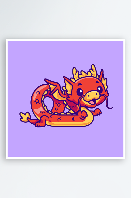 矢量卡通手绘龙插画-众图网