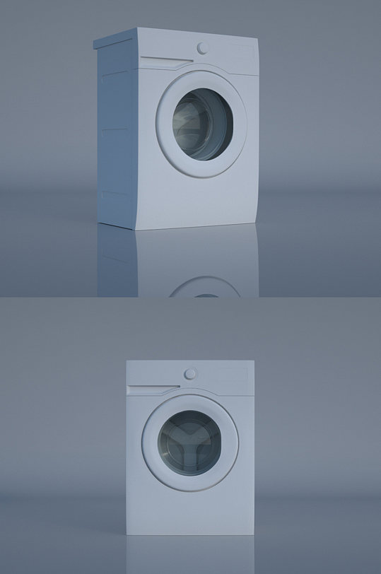 洗衣机模型C4D白模