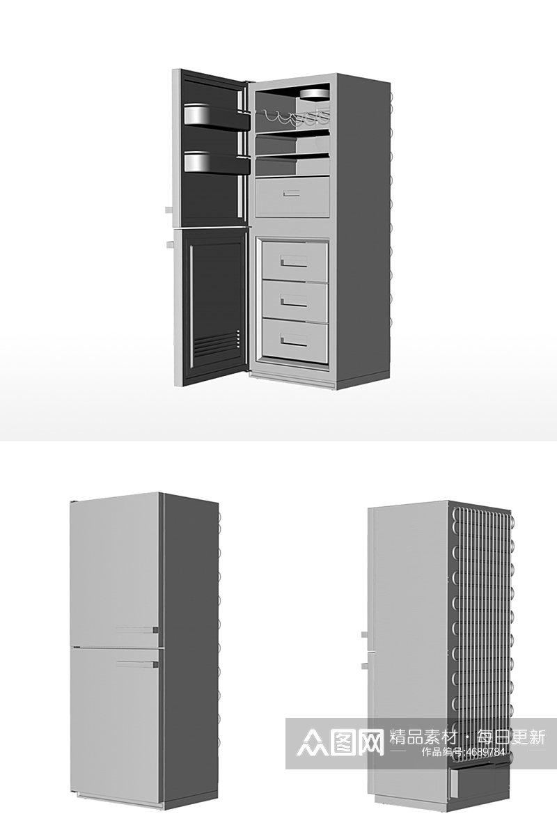 冰箱模型C4D模型素材