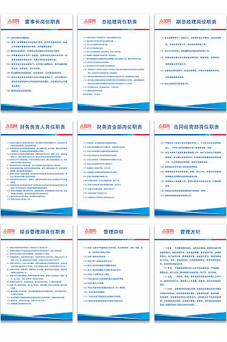 蓝色简约中国电建制度牌海报