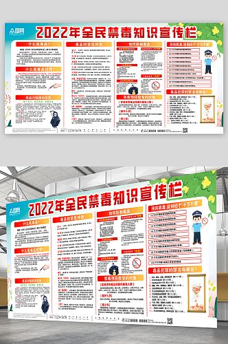 2022年全民禁毒宣传栏展板