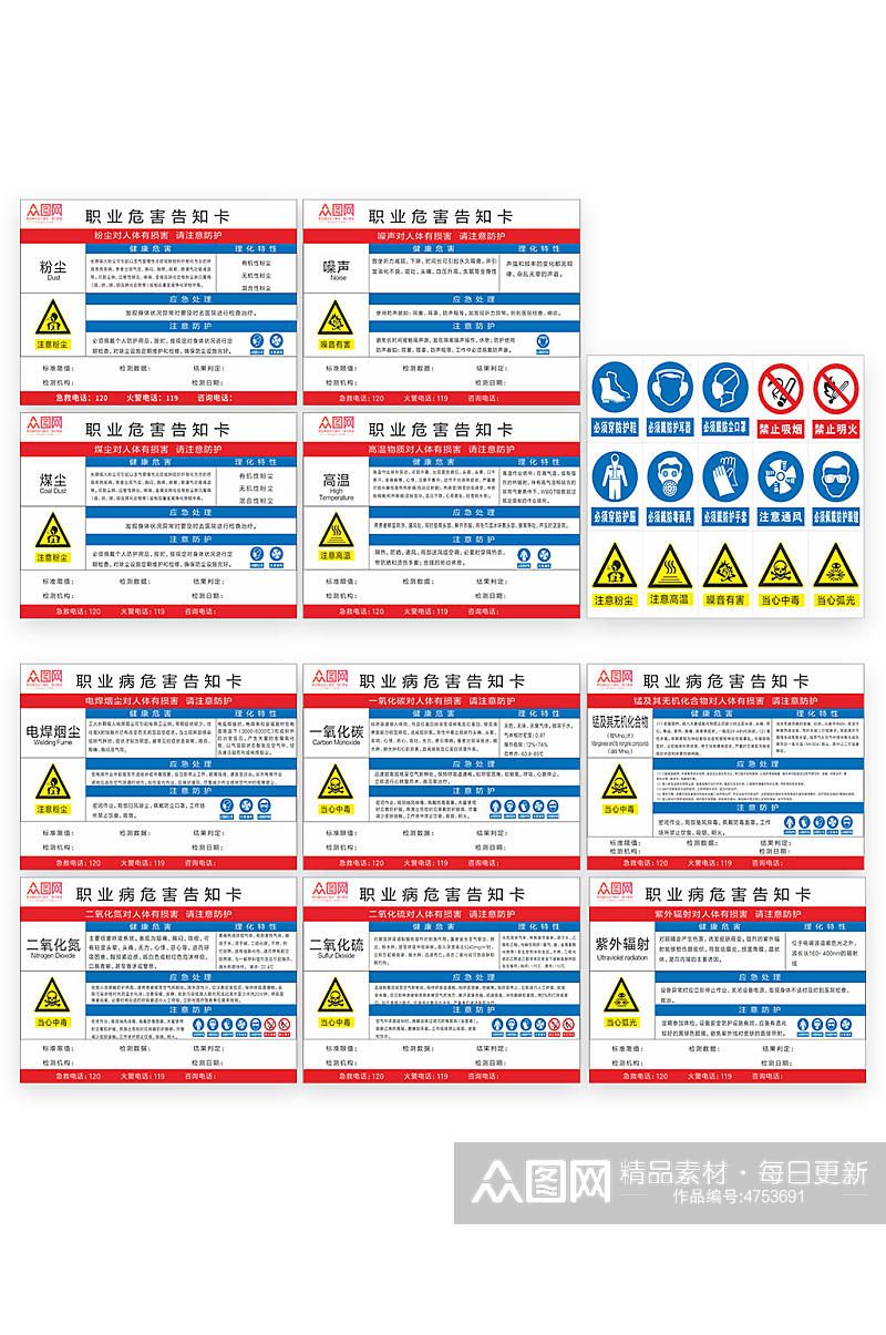 职业病危害告知卡素材
