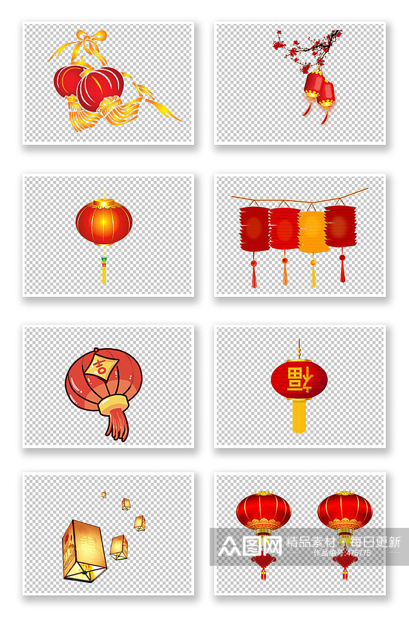 中国新年装饰灯笼素材