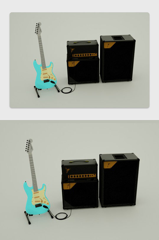 电吉他大音箱c4d模型-众图网