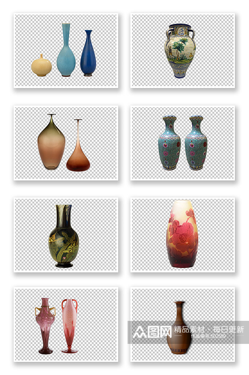 陶瓷花瓶玻璃器皿装饰品素材