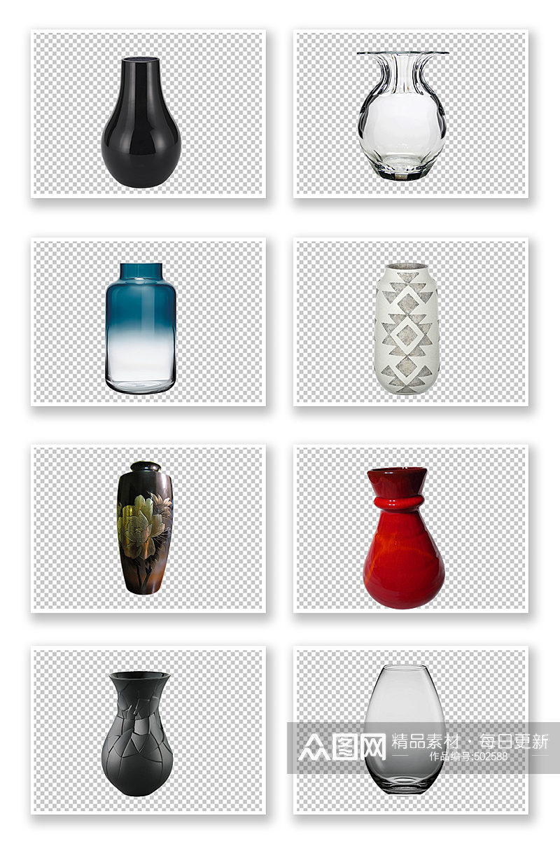 玻璃装饰器皿容器花瓶素材