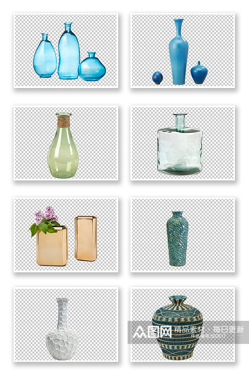 陶瓷玻璃花瓶装饰免扣素材