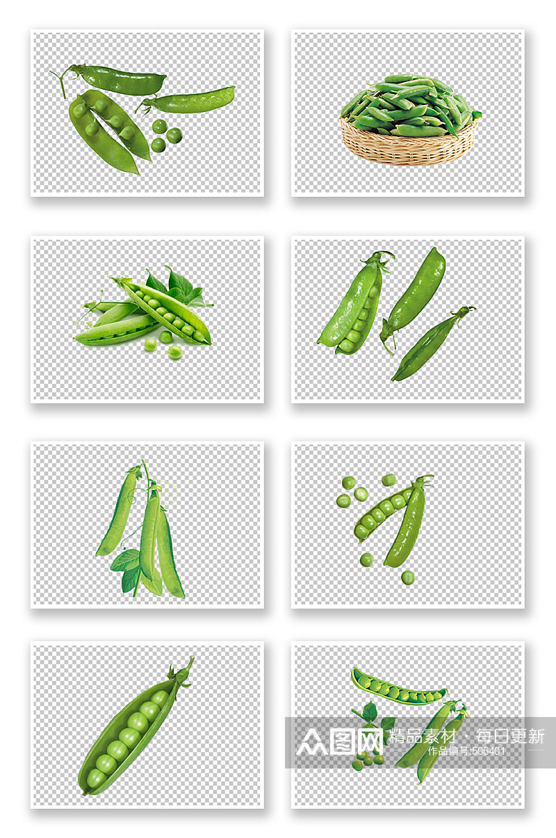 绿色新鲜蔬菜豌豆实拍素材