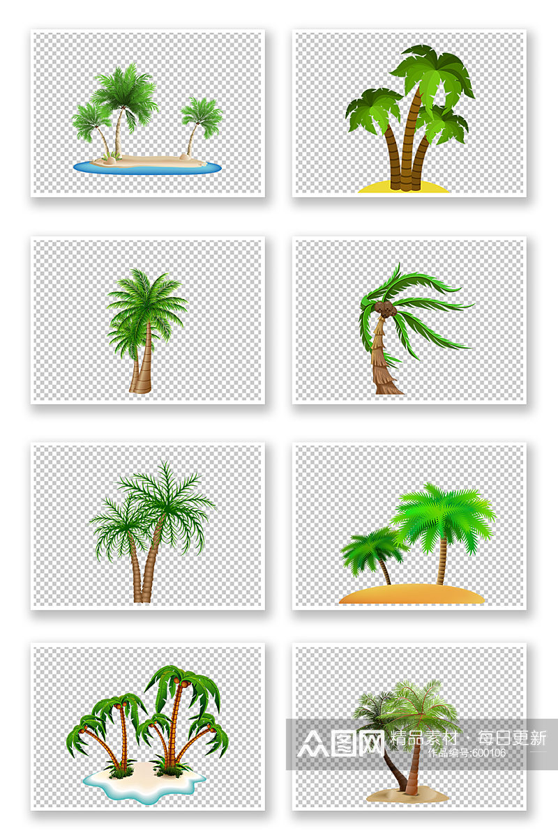 海报绿色棕榈树免扣素材