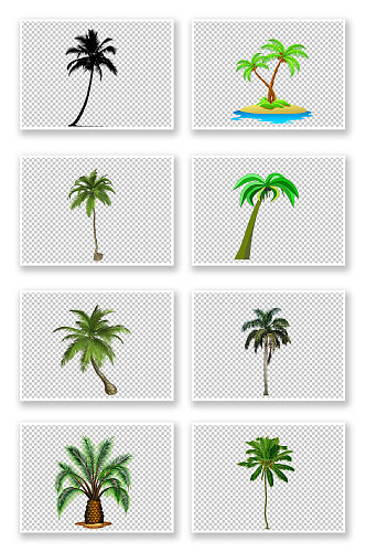 绿色海报棕榈树元素