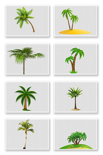 绿色热带棕榈树免扣元素