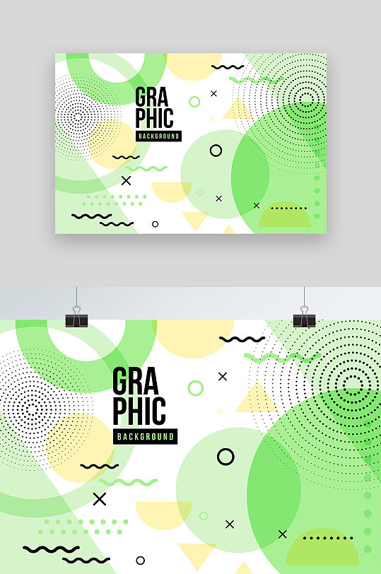 绿色抽象几何背景设计-众图网