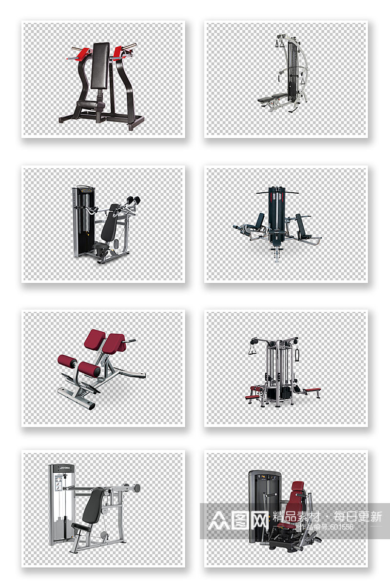 健身器材跑步机免扣素材