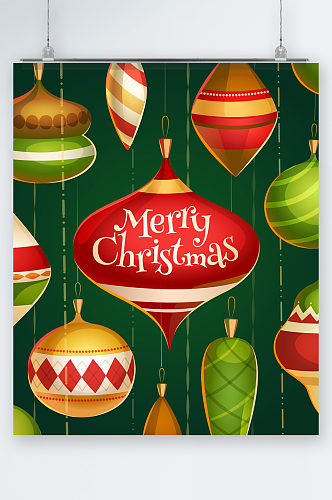 圣诞节铃铛插画海报