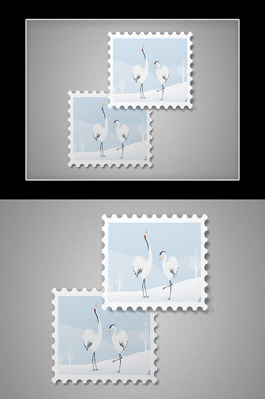 大自然鸟类邮票样机