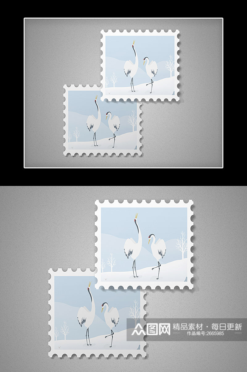 大自然鸟类邮票样机素材