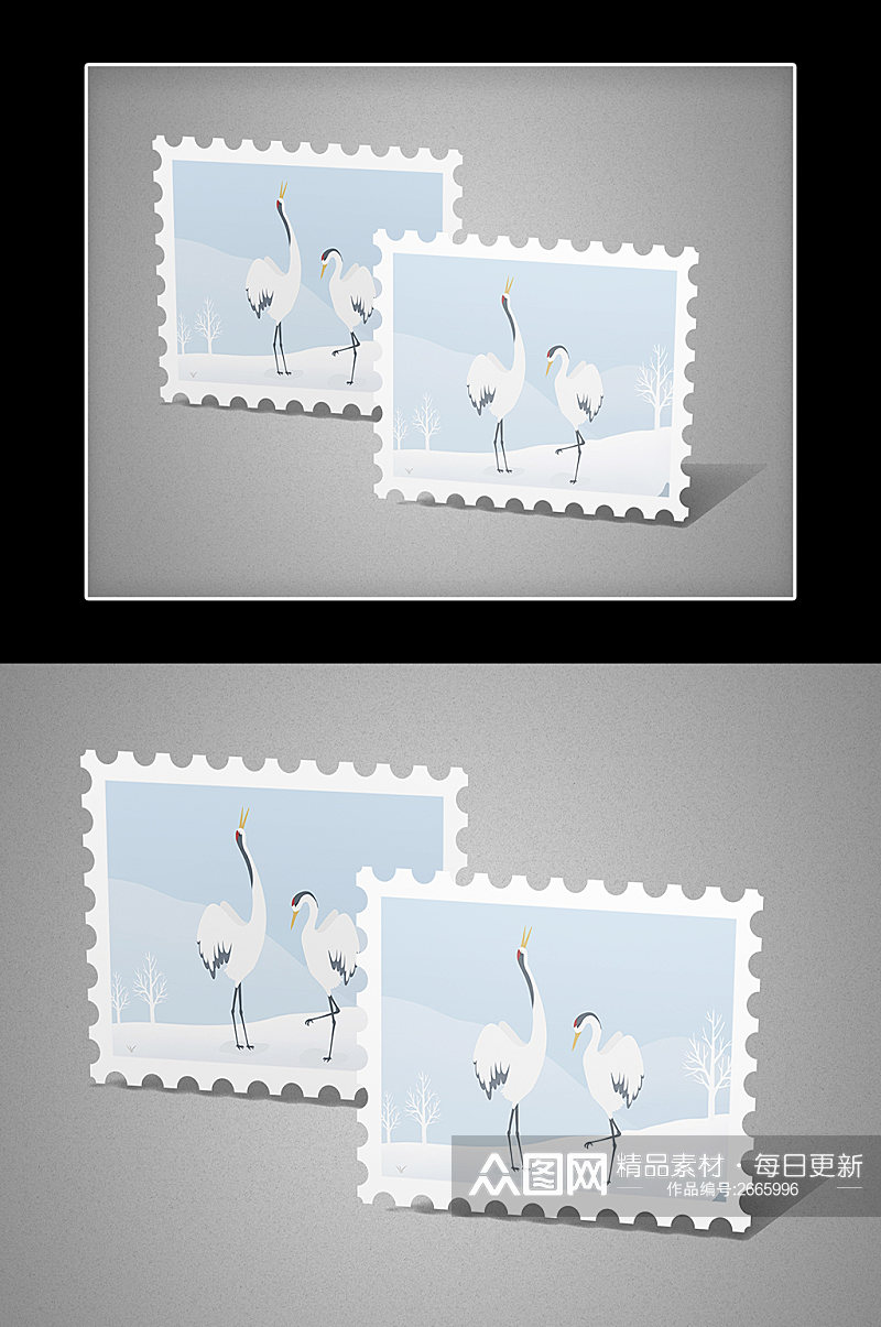 动物世界邮票样机素材