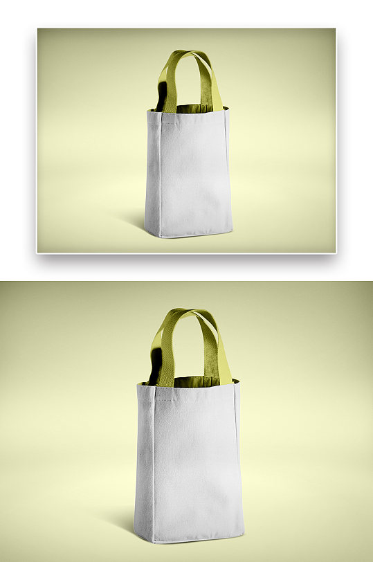 帆布购物袋白色袋子分层样机效果图样机