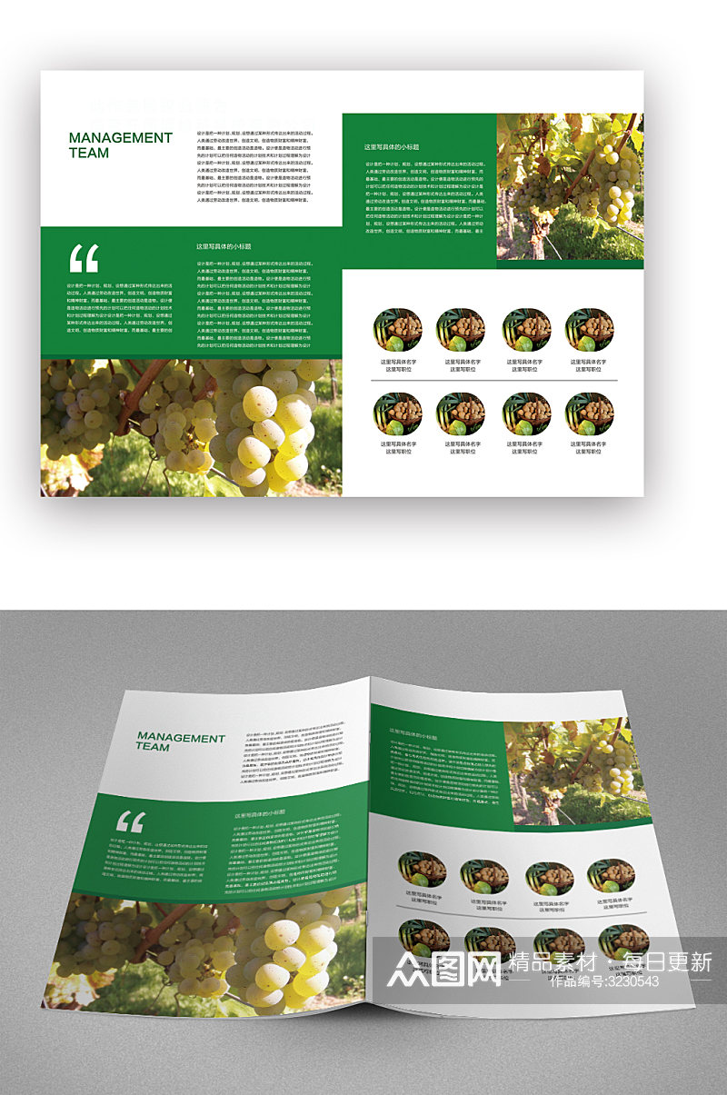 绿色农产品推广宣传画册封面素材