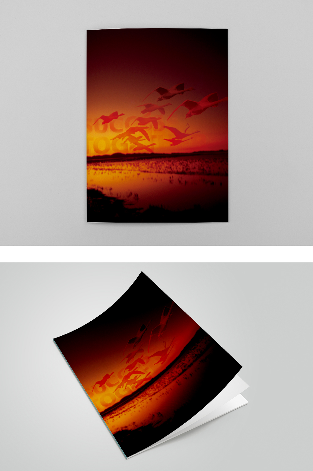简约夕阳画册封面素材