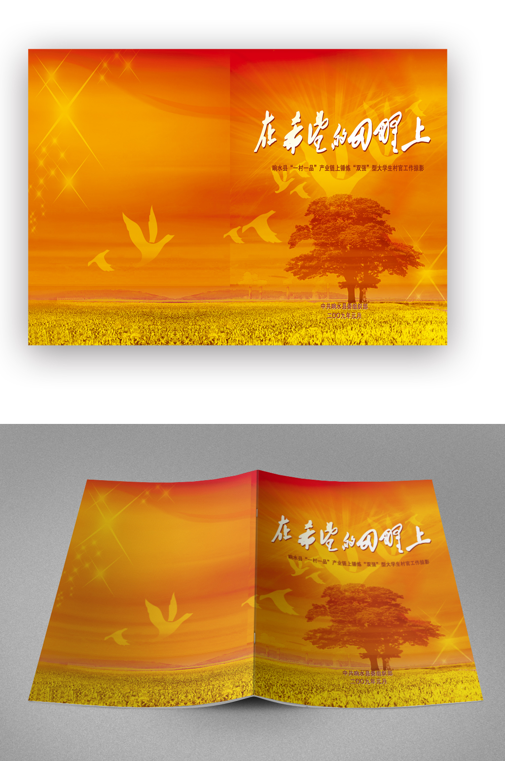 金黄色书籍画册封面素材