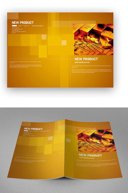 金黄色金融产业画册封面
