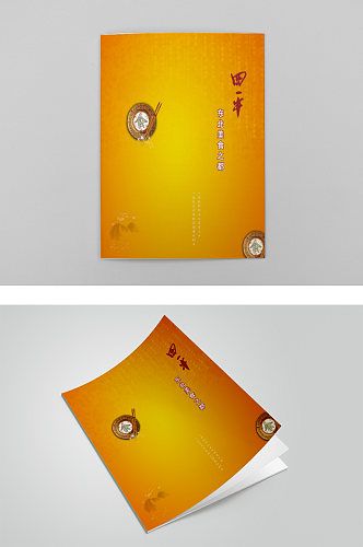 中国美食黄色画册封面