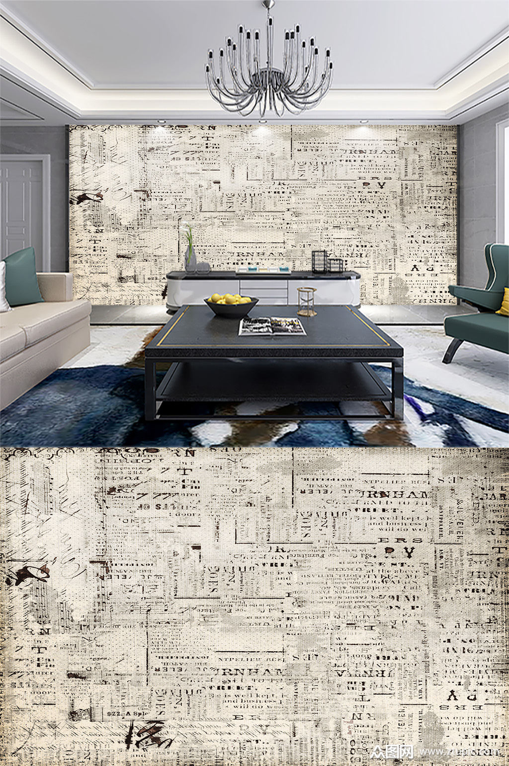 报纸新闻背景墙素材免费下载,本作品是由图库小店上传的原创装饰画