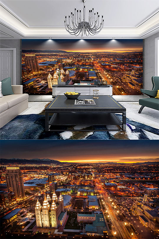 城市风景美景背景墙-众图网