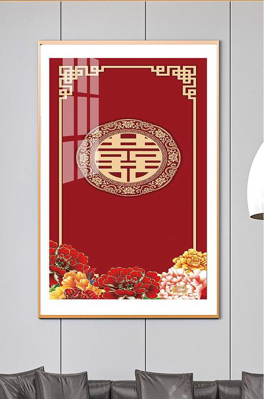 玄關(guān)婚禮副展板裝飾畫
