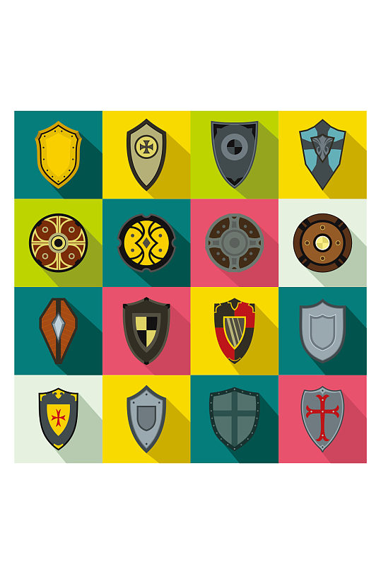 盾牌矢量元素集锦-众图网