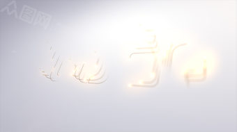 简洁光效描边企业LOGO片头-众图网