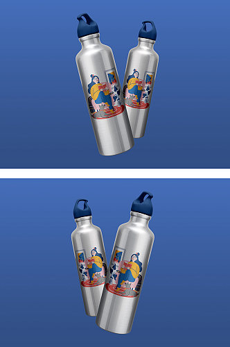 水瓶保温瓶不锈钢保温杯效果图样机