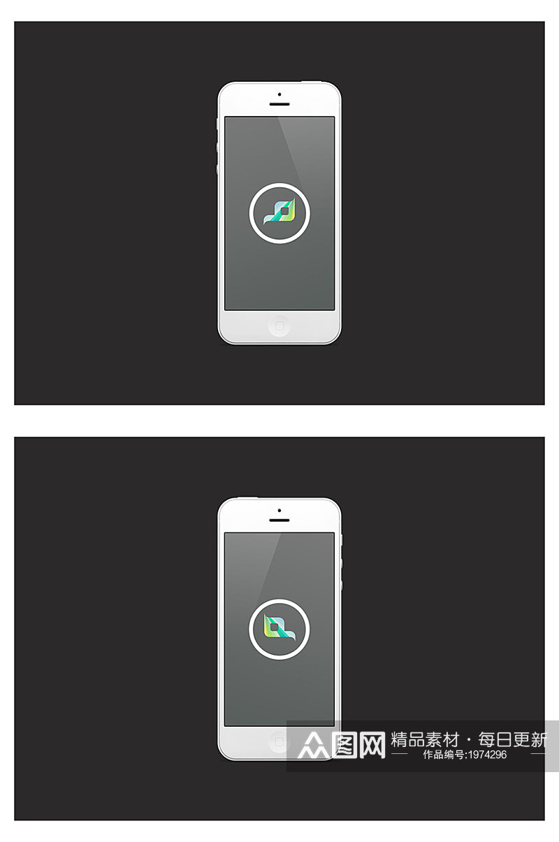 苹果白色手机展示样机素材
