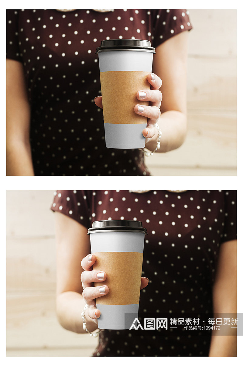 手拿咖啡杯奶茶效果图样机素材